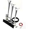 YIYIDA avvisatore acustico a tre tubi tromba d'argento12V160DB elettrovalvola altoparlante elettrovalvola a tubo impermeabile in metallo per veicoli elettrici adatta per ogni veicolo camion treno nave