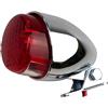 Iguana Custom - Fanale posteriore per moto, serie Hawk Eco, cromato con luce freno, luce di posizione e luce targa, omologato E-Mark, perfetto per bobber o cafe racer