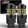 Katur 3157 3047 3057 3155 3156 Lampadine a LED ad Alta Potenza 3014 54 Chipset Super Luminose 650 Lumen Sostituiscono le Luci di Svolta, Retromarcia, Freno, Coda, Stop, Parcheggio, RV, Bianco Xenon