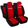 Lupex Shop Panda.3s_R.N-6040 Copri-sedili Auto Compatibili Panda Terza Serie (mod.319) Versione 60e40 Rosso Nero | Set Copri-Sedile Anteriori e Posteriori | Airbag Compatibile | Accessori Interno
