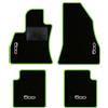 QUEMAR Tappetini Auto per 500L 2012-2022, Bordo V.Acido, 4 Ricami | Kit Tappeti Moquette e Gomma su Misura / Set 2 Anteriori + 2 Posteriori / Ricami e Colori Personalizzati / Antiscivolo