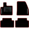 QUEMAR Tappetini Auto compatibili con Range Rover Evoque II dal 2019/ Kit Tappeti Moquette e Gomma su Misura (Set 2 Anteriori +2 Posteriori)/ Ricami e Colori Personalizzati (Bordo Rosso, 2 Ricami)