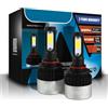 KOKOMALL HB3 9005 Lampadine Faro,72W LED Lampadine Super Luminosa Auto,Esterno Impermeabile,Kit Lampada Sostituzione 6500K