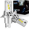 XELORD H4 Lampadina LED 6500K Luce Bianco Forte,400% Più Luminosa, Adatta per Lampadina Faro Auto Compatibile con DC 12V, 1:1 Plug and Play (2 Lampadine)