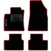 QUEMAR Tappetini Auto compatibili con Renault Clio V anche Hybrid dal 2019/ Kit Tappeti Moquette e Gomma su Misura (Set 2 Anter.+ 2 Poster.)/ Ricami e Colori Personalizzati (1 Ricamo, Bordo Rosso)