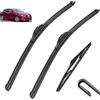 Autopixl Tergicristallo for auto compatibile con Mazda 3 BM BN 2013-2018 Tergicristallo anteriore posteriore for auto Tergicristalli in gomma morbida Parabrezza automatico 24+18+12 2015 2016 2017 (Color :