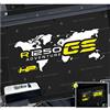 BLACK DOVES GRAPHICS n.2 Adesivi per valigie allu sostitutivo per BMW R 1250 GS (Bianco/Giallo)