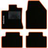 QUEMAR Tappetini Auto per Nissan Qashqai J10, Bordo Arancio, 1 Ricamo | 2006-2014 / Kit Tappeti Moquette e Gomma su Misura / Set 2 Anteriori + 2 Posteriori / Ricami e Colori Personalizzati