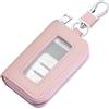 vvag 1 portachiavi universale in pelle PU con gancio e anello, protezione per chiave con telecomando, portachiavi, accessori per auto (rosa)