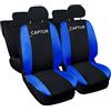 Auto Accessori Lupex | Coprisedili Auto Compatibili con Captur I dal 2013 al 2019, Colore Nero Blu Royal, Made In Italy, Protezione Sedili Anteriori e Posteriori