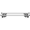 MENABO Max. 90 kg Coppia Barre da Tetto Completa per Auto con Rails Rialzati, Argento, Extra Large - 135 cm