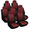 WOLTU Coprisedili Auto 7 Posti per Pkw, Van Seat Cover Protezioni Universali per Macchina Tessuto Poliestere Rosso