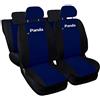Auto Accessori Lupex - Coprisedili Auto Compatibili per Panda Seconda 169 e Terza 319 serie, Blu Scuro Nero, Made In Italy, fodere protezione sedili anteriori e posteriori, 50 e 50, poliestere