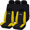 Lupex Shop Coprisedili Auto Universali Modello Racing, Set Fodere per Protezione Sedili Anteriori e Posteriori, Compatibili Airbag (Nero - Giallo)