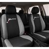 Auto Accessori Lupex | Coprisedili auto compatibili con Grande Punto (2005-2018) con schienale e seduta posteriore divisi 40 e 60, Nero Grigio Chiaro, Made In Italy, Sedili Anteriori e Posteriori