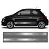 CMR Design Co Kit Adesivi Laterali per Fiat 500 Abarth 595 Grafiche Strisce Fiancate Fasce Sotto Porta Decorazione Auto Tuning Nere Bianche Rosse Argento Oro (Argento)