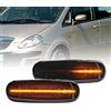 NSLUMO Freccia Specchietto Indicatori di direzione laterali a LED per Lancia Musa 2004-12 Luce Progressivo Fumè Nero Side Marker