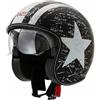 CRUIZER Casco Moto Jet Custom Scooter Omologato Visiera Scomparsa Nero (XL)