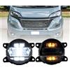 NSLUMO LED Fendinebbia DRL Luce di marcia diurna per Fiat Ducato Doblo Talento Paraurti anteriore Fendinebbia Riflettori Montaggio Indicatori di direzione DLR Luce di marcia 2x Fumato
