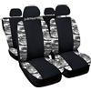 Lupex Shop Zip_N.Mch Copri-sedili Auto Universale Nero Mimetico Grigio | Set Copri-Sedile Universali per Anteriori e Posteriori | Accessori Auto Interno