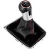 Trxjjvm Leva Pomello del Cambio Per Golf 7 Per A7 MK7 Per GTI Per GTD 2013-2018 Pomello Del Cambio A 5/6 Velocità Con Cuffia In Pelle LHD pomello leva del cambio(5 Speed Red Line)