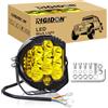 RIGIDON 1x Faro da Lavoro Led, 7 Pollici 75W 7500 Lumen Barra Led Fuoristrada, 12V 24V Rotonde Luci di Lavoro, Per Auto Camion ATV 4x4 Offroad, Impermeabile 3000K Ambrato Giallo Faretti Fendinebbia