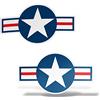 erreinge Sticker x2 Stella Militare USA Army Adesivo Sagomato in PVC per Decalcomania Parete Murale Auto Moto Casco Camper Laptop - cm 30