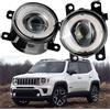 KHUKHU Faro Fanale Proiettore Faro Principale 2 X Per Jeep Per Renegade BU 2015 2016 2017 2018 2019 2020 Auto Anteriore Fendinebbia Gruppo Luce LED Angel Eye Daytime Running Light DRL H11 ( Size : White and