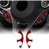 KUNGKIC Fibra di carbonio per volante auto, crociera, bottoni, telaio per tasti del volante, adesivo interno compatibile con Mercedes Benz Smart 453 Fortwo Forfour 2016-2024, accessorio rosso