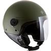 Tucano Urbano casco demi jet unisex EL'JETTIN 6.0 Calotta XS-M ed L-XXL Casco omologato ECE 22.06 Verde opaco Tg. S