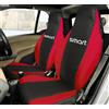 Rebeca Shop® Coprisedili Auto Compatibili per Smart | Made in Italy | Set Copri-sedile Anteriori Coppia (w451 - Seconda Serie, Nero/Rosso)