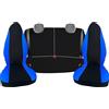 Generico Coprisedili Auto Completi in cotone per toyota aygo, 7 Pezzi, Cotone azzurro/Nero, Posteriore Diviso