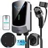 QIAO)) 7.4kW EV Charger Type 2 with 7M Charging Cable Smart App 4.3' LCD Screen Display, Max. 32A Electric Car Charger Station, Wallmount Home Wallbox Charger Cable Type 2 Plug wtih EV Cable Holder