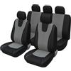 MaKeMoney Auto Set Coprisedili Per Fiat Panda 3. Series (Type 169) 2003-2025, Traspirante Coprisedili Auto Protezione Sedile Interni Accessori,E/Black Gray