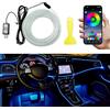 Qasim luci interne a led per auto Striscia luminosa a led con cavo USB EL 5M/16FT Illuminazione decorativa multicolore per il cruscotto dell'auto