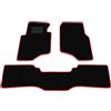 Generico Tappetini compatibili con Mitsubishi Pajero 1991-1999 - posteriore unito, bordo rosso, kit tappetini auto personalizzati, set tappeti in velluto, tappeto auto