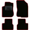 QUEMAR Tappetini Auto per Peugeot 208 I, Bordo Rosso, 0 Ricami | 2012-2019 / Kit Tappeti Moquette e Gomma su Misura / Set 2 Anteriori + 2 Posteriori / Ricami e Colori Personalizzati
