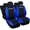 Lupex Shop Panda.3s_N.Br-6040 Copri-sedili Auto Compatibili Panda Terza Serie (mod.319) Versione 60e40 Nero Blu Royal | Set Copri-Sedile Anteriori e Posteriori | Airbag Compatibile | Accessori Interno