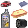 OP Kit tagliando 3 filtri + 5L olio Mobil 5W-20 per Ford Fiesta VII 1.0 Ecoboost Hybrid 2017+