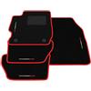 Somer Car Kit Tappetini Auto compatibili con Ford KA KA+ 2016-2025 | Set Tappeti in Moquette, Bandiera Italia, bordo rosso, Tappeto auto su misura