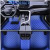 Muchkey Tappetini Abitacolo Auto Personalizzare per Ford per Ecosport 2000-2025 Pelle Morbido Moquette Anti Scivolo Tappeti Impermeabile Tappeto Blu