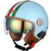 VVPEC Casco Moto Jet Bluetooth Auricolare E Microfono Integrati con Doppia Visiera Parasole Certificazione ECE Casco Jet Jet Per Adulti Uomini Donne - Mezze Caschi Moto Stile Vintage(Color:D,Size:L(59~60CM)