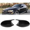 Cakievro Una coppia di coperture per specchietti retrovisori in fibra di carbonio nero lucido per BMW Serie 1 3 E90 E91 E92 E93 E81 E87 E82 E88 (nero lucido)