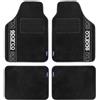 Sparco Set 4 tappetini neri universali 2 anteriori con logo e 2 posteriori per auto in moquette