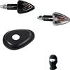 MOTO SPORT MONDO COMPATIBILE CON YAMAHA YZF R125 COPPIA DI FRECCE A LAMPADINA 21W NERE + 4 ADATTATORI PIASTRINE PER MOTO YAMAHA KIT LAMPA 90065+90062 UNIVERSALE TUTTO OMOLOGATO