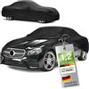 WALSER Premium Telo Copriauto da Interno Stretch Plus - Elasticizzato e Antipolvere, Morbido per Uso Interno, Copertura Protettiva per Auto, Misura 3, Nero