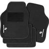 WOLTU Set di 4 Tappetini per Auto Universali Tappetini Antiscivolo per Macchina Protezioni Moquette con Ricamo a Lettera e Bordatura Nero,65.5x45cm e 33x45cm
