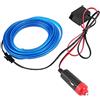 EVTSCAN Ronben DC 12V Pannello per auto Lampada al neon Striscia blu Luce LED fredda Interni Luce d'atmosfera Trim con accendisigari, driver di alimentazione, testa accendisigari