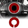 KUNGKIC Per Fiat 500 2008 - 2015 Abarth 595 2012 - 2015 coprivolante adesivo volante centrale anello in fibra di carbonio adesivo decorativo per interni regalo Rosso