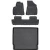 MOTOS Set di tappetini in gomma e tappetini in Pe per il bagagliaio Peugeot 5008 I 2009-2017 Migliorate il vostro comfort di viaggio con il tappetino antiscivolo per auto - tappetino per auto per tutt
